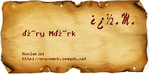 Őry Márk névjegykártya